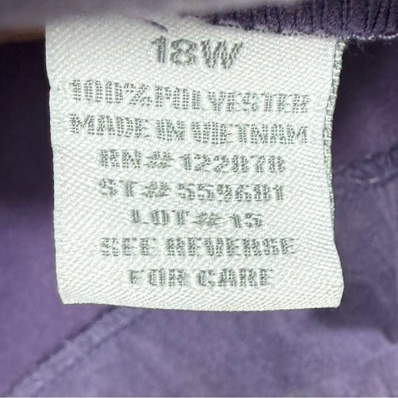 Dressbarn Woman Faux Suede Collarless Swing Jacket 3/4 Sleeve Purple Size 18W - Picture 5 of 6